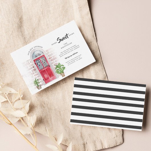 Zuhause Sweet Zuhause Watercolor Moving Ankündigun Visitenkarte