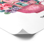 Zuhause Sweet Zuhause Watercolor Pink Tee Cup Poster (Ecke)