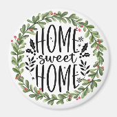 Zuhause Sweet Zuhause Watercolor Wreath Magnet (Vorne)