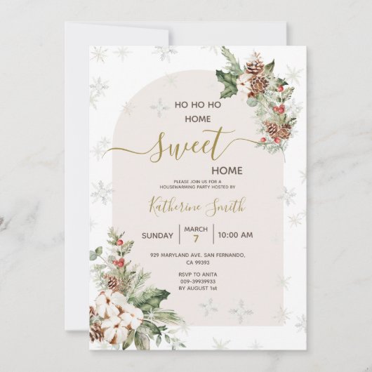 Zuhause Sweet Zuhause, Weihnachts-Party Einladung (Vorderseite)