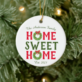 Zuhause Sweet Zuhause Weihnachtsfeiertag Keramik Ornament