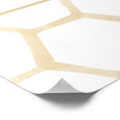 Zuhause Sweet Zuhause White Gold Hexagon Bienenmus Poster (Ecke)