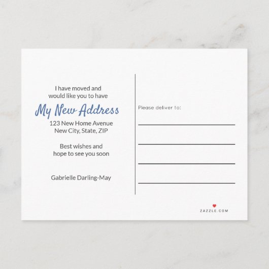 Zuhause Sweet Zuhause White Picket Zaun Ich habe b Ankündigungspostkarte (Rückseite)