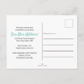 Zuhause Sweet Zuhause White Picket Zaun neue Adres Ankündigungspostkarte (Rückseite)