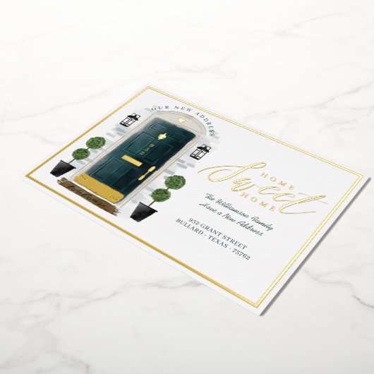 Zuhause Sweet Zuhause Wir haben die grüne Aquarell Folieneinladung (Gedreht)