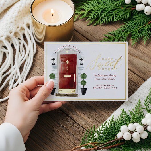 Zuhause Sweet Zuhause - Wir haben die Red Watercol Folieneinladung