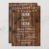 Zuhause Sweet Zuhause Wood Housewarming Einladung (Vorne/Hinten)