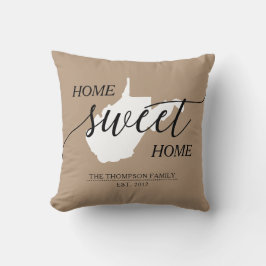Zuhause Sweet Zuhause WV Staat Familie Name Throw  Kissen
