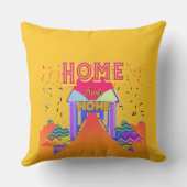 Zuhause Sweet Zuhause Yellow Kissen (Rückseite)