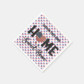 Zuhause Sweet Zuhause Zitat American Flag Heart US Serviette (Ecke)