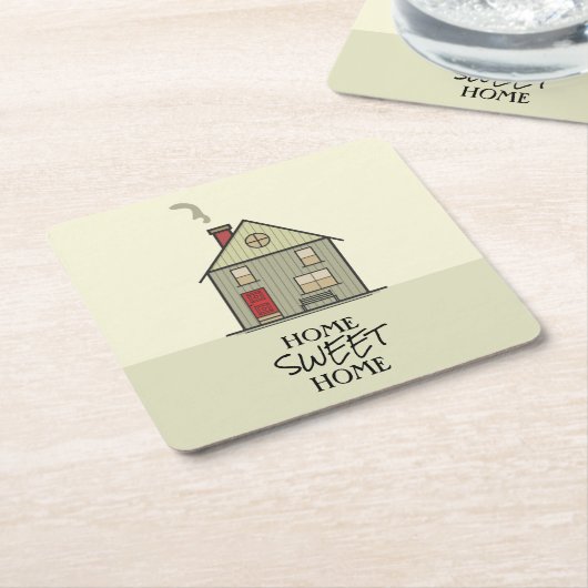 Zuhause Sweet Zuhause Zitat Niedliches Haus Rechteckiger Pappuntersetzer (angewinkelt)