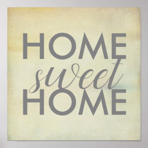 Zuhause Sweet Zuhause Zitat Poster Typografie
