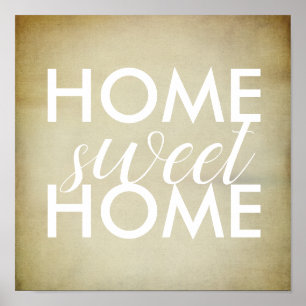 Zuhause Sweet Zuhause Zitat Poster Typografie