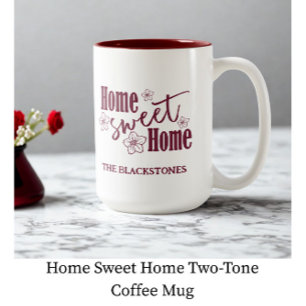 Zuhause Sweet Zuhause Zweifarbige Tasse