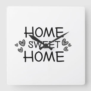 Zuhause Sweß Zuhause-Skript Quadratische Wanduhr
