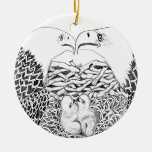 ZUHAUSE SWFL EAGLE NESTBUCHSTORT VON FRATERNAL TWI KERAMIK ORNAMENT