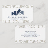 Zuhause-Symbol für Real Anwesen | Goldmarmor Visitenkarte (Vorne/Hinten)