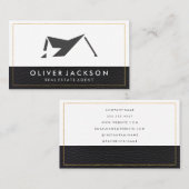 Zuhause-Symbol für Real Anwesen | Ledertrimm - Gol Visitenkarte (Vorne/Hinten)