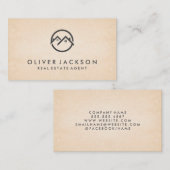 Zuhause-Symbol für Real Anwesen | Papiertextur Visitenkarte (Vorne/Hinten)