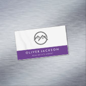 Zuhause-Symbol | LILA | White Drapery Magnetische Visitenkarte (Beispiel)