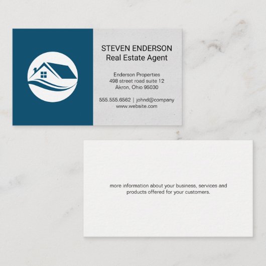 Zuhause-Symbol | Realtor Visitenkarte (Vorne/Hinten)