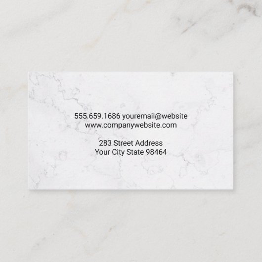 Zuhause-Symbol | Weißer Marmor Terminkarte (Rückseite)