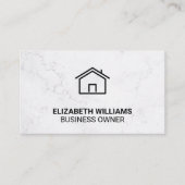 Zuhause-Symbol | Weißer Marmor Terminkarte (Vorderseite)