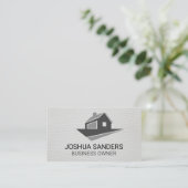 Zuhause-Symbol | Weißleder Visitenkarte (Stehend Vorderseite)