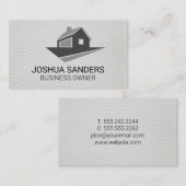 Zuhause-Symbol | Weißleder Visitenkarte (Vorne/Hinten)