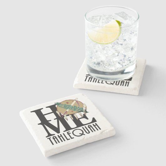 ZUHAUSE Tahlequah Oklahoma Steinuntersetzer (Seitenansicht)