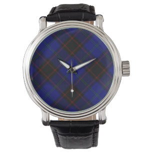 Zuhause tartan blau kariert armbanduhr