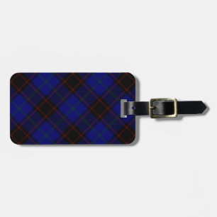 Zuhause tartan blau kariert gepäckanhänger