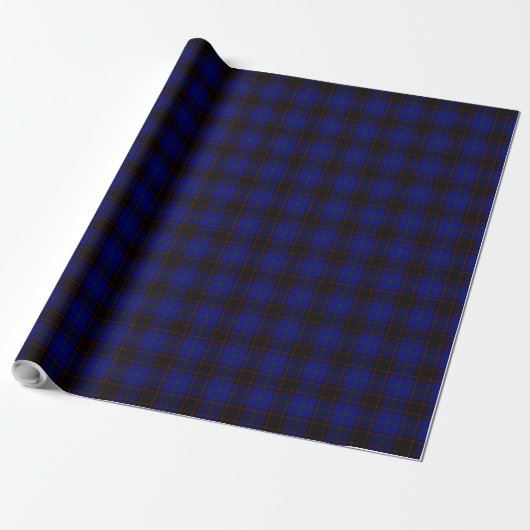 Zuhause tartan blau kariert geschenkpapier (Ungerollt)