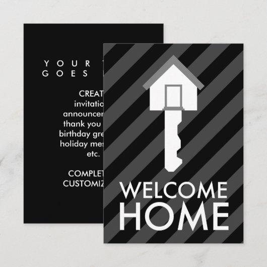 Zuhause-Taste Einladung (Vorne/Hinten)