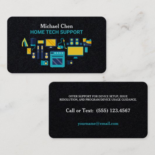 Zuhause-Tech-Support Visitenkarte (Vorne/Hinten)