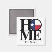 ZUHAUSE Texas 2x2 Square Magnet (Vorderseite/Rückseite)