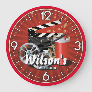 Zuhause-Theater-Kino Personalizable Wand-Uhr Große Wanduhr