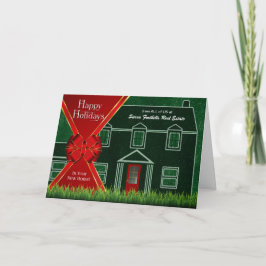 Zuhause Themed Green and Red Holiday from Realtor Feiertagskarte