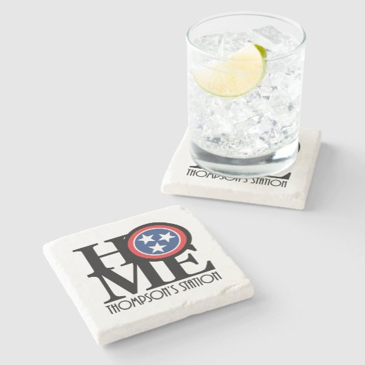 ZUHAUSE Thompson-Station Steinuntersetzer (Seitenansicht)