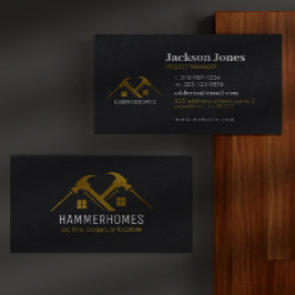 Zuhause-Tools für Schwarz und Gold-Gebäude Visitenkarte