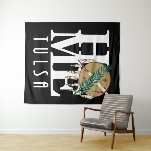 ZUHAUSE Tulsa Oklahoma Wandteppich (Beispiel (Horizontal))