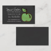 Zuhause-Tutor-Lehrer-Grün-Apple-Tafel Visitenkarte (Vorne/Hinten)