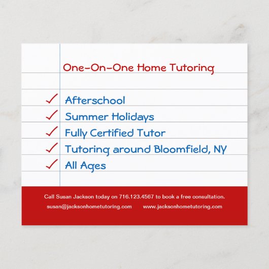 Zuhause Tutoring Flyer (Hinten)