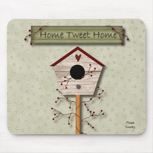 Zuhause Tweete Zuhause Mousepad (Vorne)