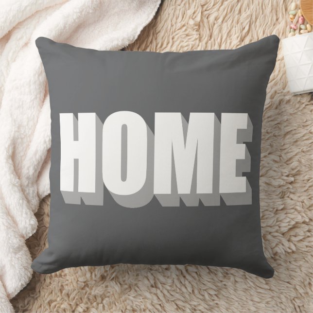 Zuhause Typografie minimalistisch, modern grau Kissen (Decke)