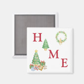 Zuhause Typografie Weihnachtsfeiertag Magnet (Vorderseite/Rückseite)