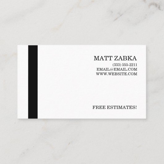 Zuhause Umbau der Renovierung Visitenkarte (Rückseite)