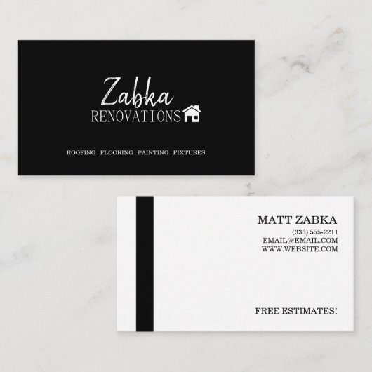 Zuhause Umbau der Renovierung Visitenkarte (Vorne/Hinten)