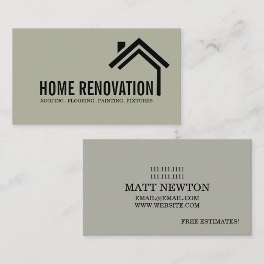 Zuhause Umbau des Renovierungsbaus Visitenkarte (Vorne/Hinten)