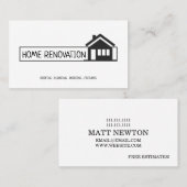 Zuhause Umbau des Renovierungsbaus Visitenkarte (Vorne/Hinten)